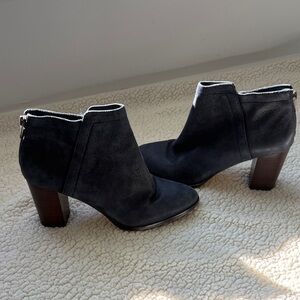 Navy Suede Ankle Boots